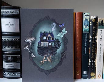 Baba Yaga Art Print | Witchy Drawing |
