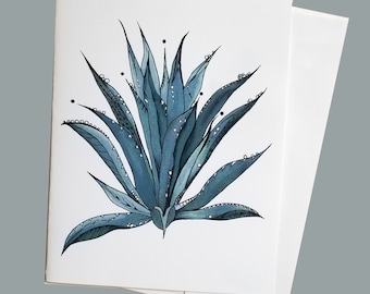 Agave Art, Blank Succulent Notecard, 5x7 with envelope