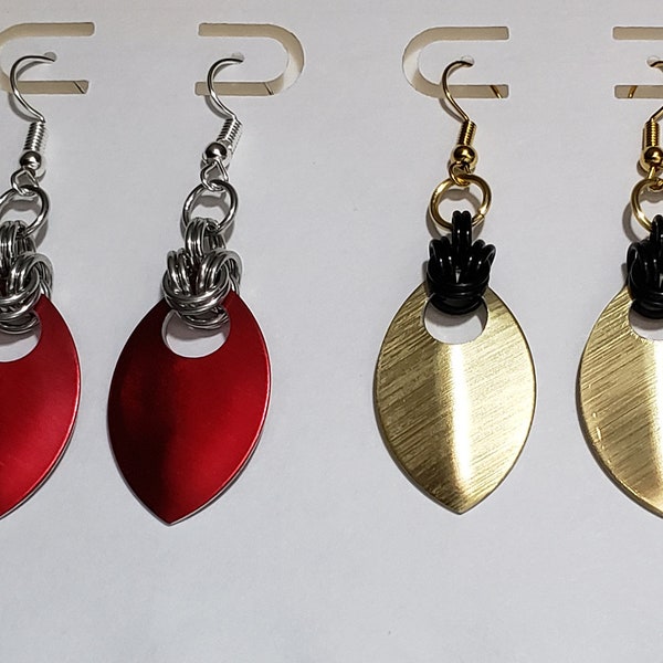 Scale Maille - Byzantine and Dragon Scale Dangle Earrings