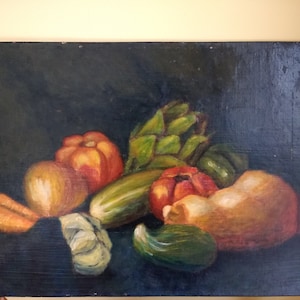 Vintage Original Oil Painting still life 12&quot;x18&quot;