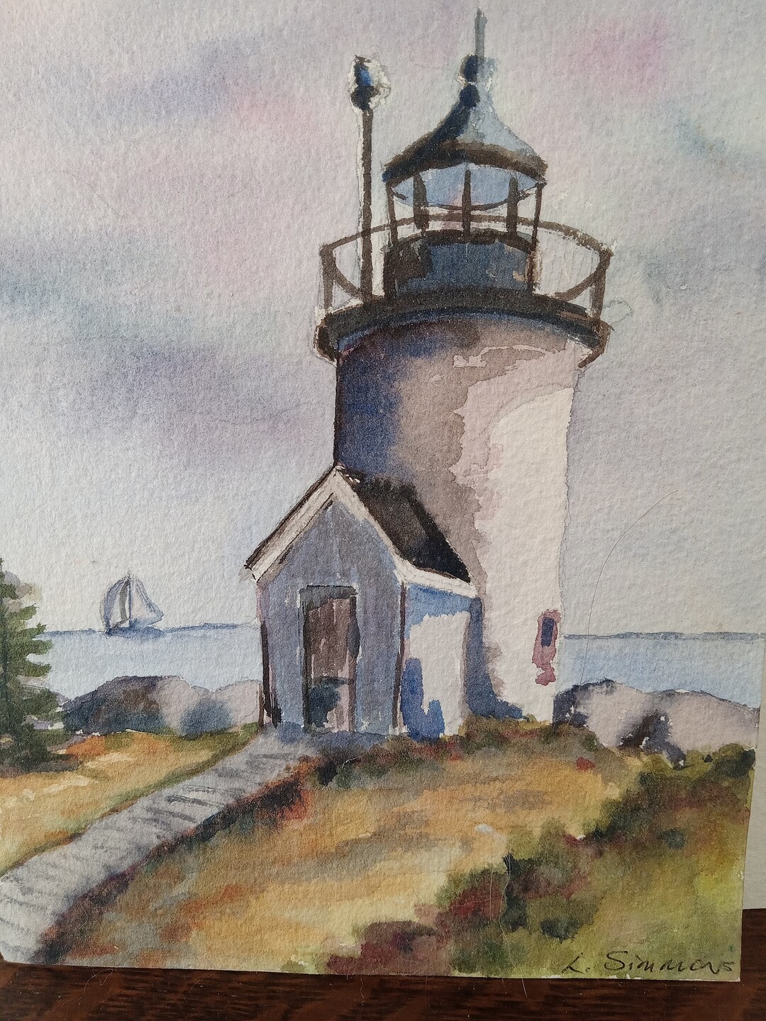 Original Watercolor of Lighthouse 8 X 6.5 - Etsy
