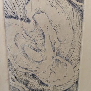 Original lithograph abstract print 6 x 9&quot;