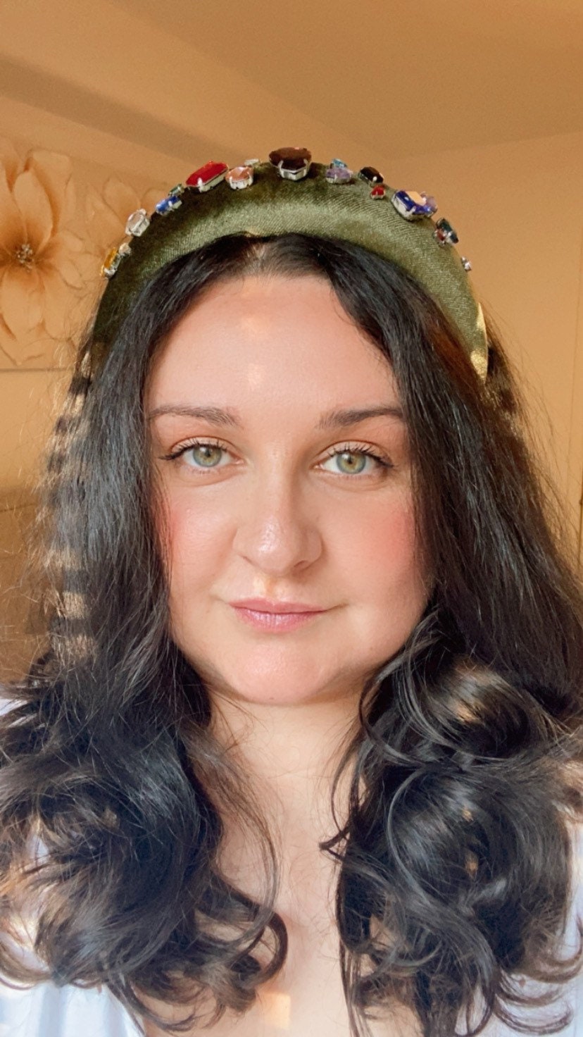 Green gem Headband Rhinestone Headband velvet headband Etsy