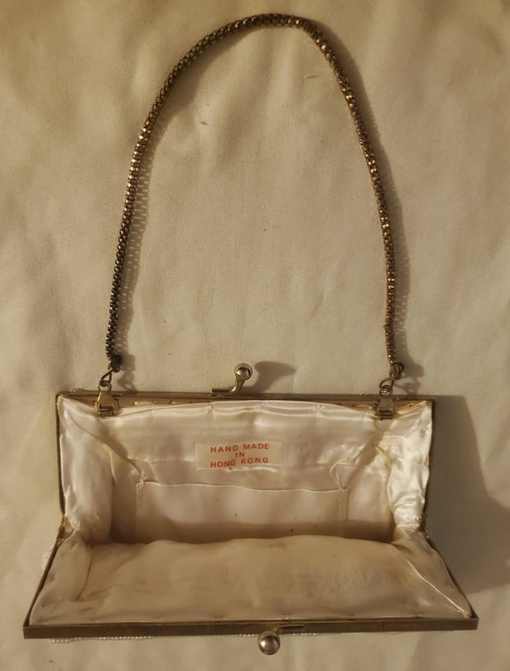 Vintage 1940's Ivory hand-beaded purse/clutch - image 4
