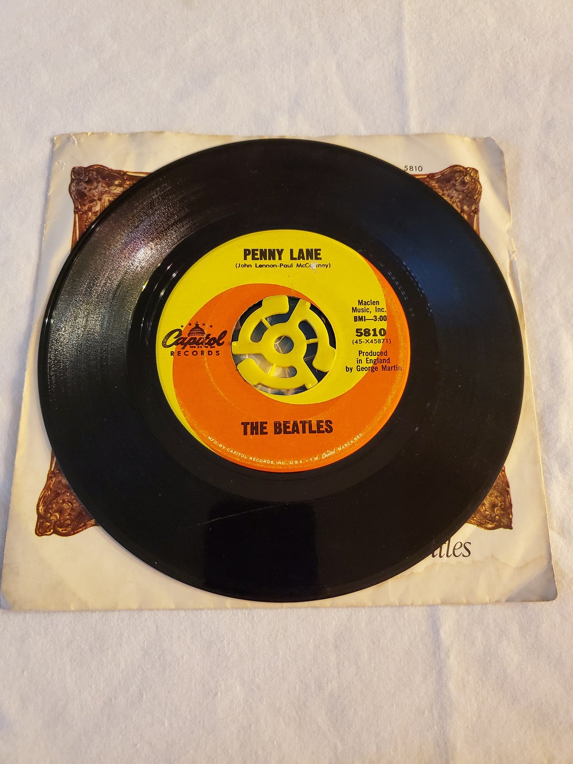 Rare Beatles 45 Rpm Picture Sleeve Etsy