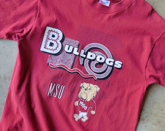 vintage MSU bulldogs tee, large