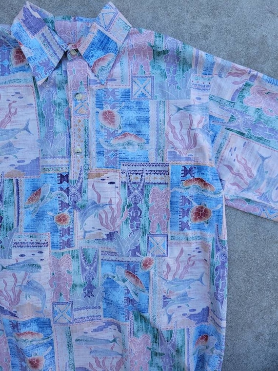 Go Barefoot Hawaiian pullover shirt, large