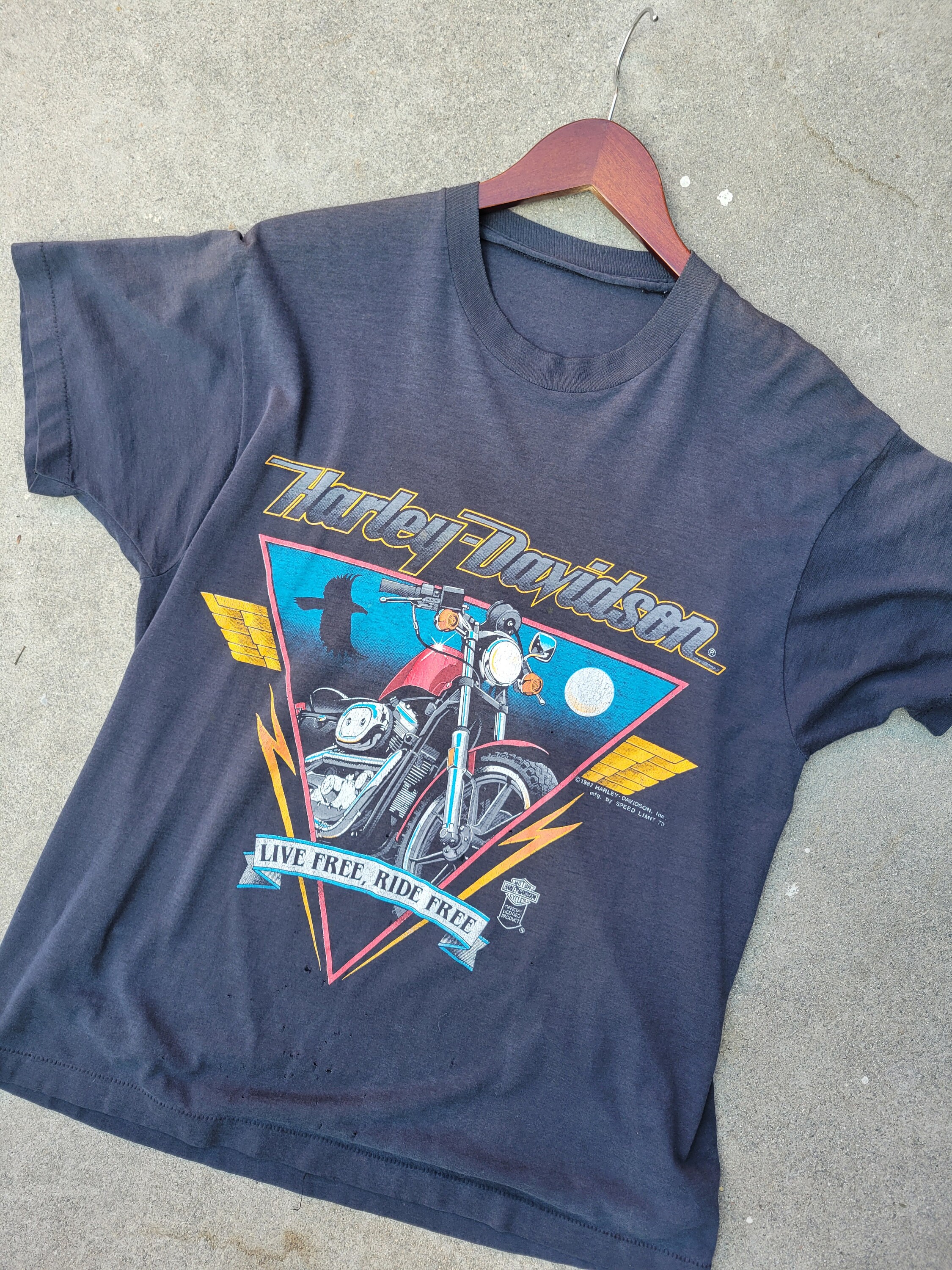 Harley-Davidson グレー Vネック ニット　L 1987 Harley T Shirt - Etsy