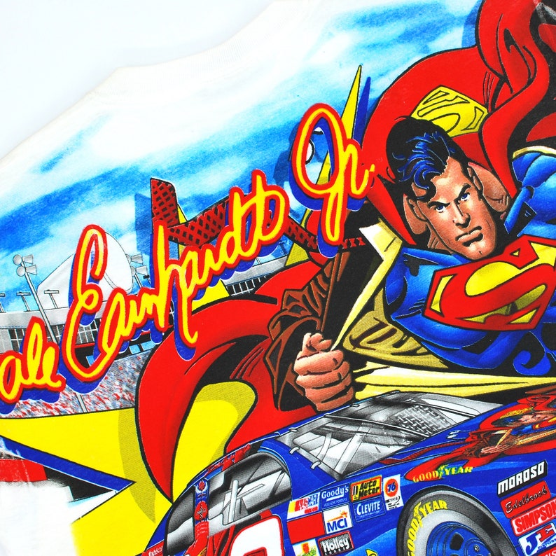 Superman 1998 t-shirt medium vintage deadstock Dale Earnhardt Jr