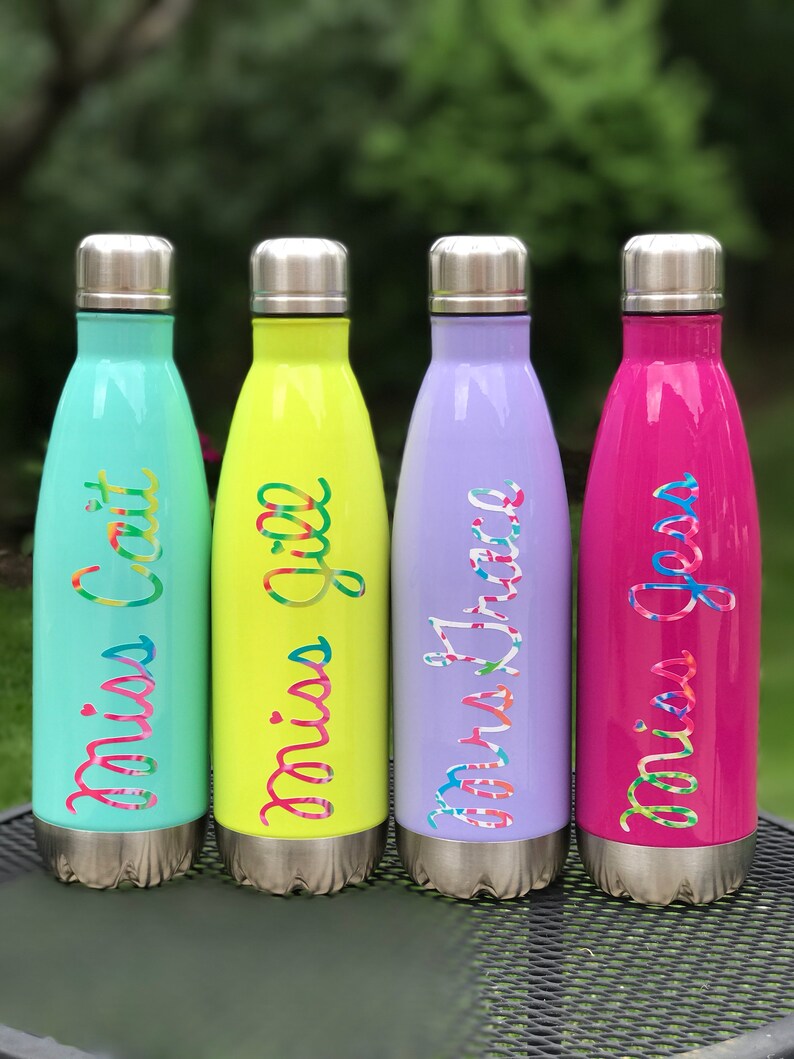 Monogrammed Stainless Steel Bottle, Personalized Water Bottle, Stainless Steel Bottle, Custom Water Bottle, Bridesmaid Gift afbeelding 2