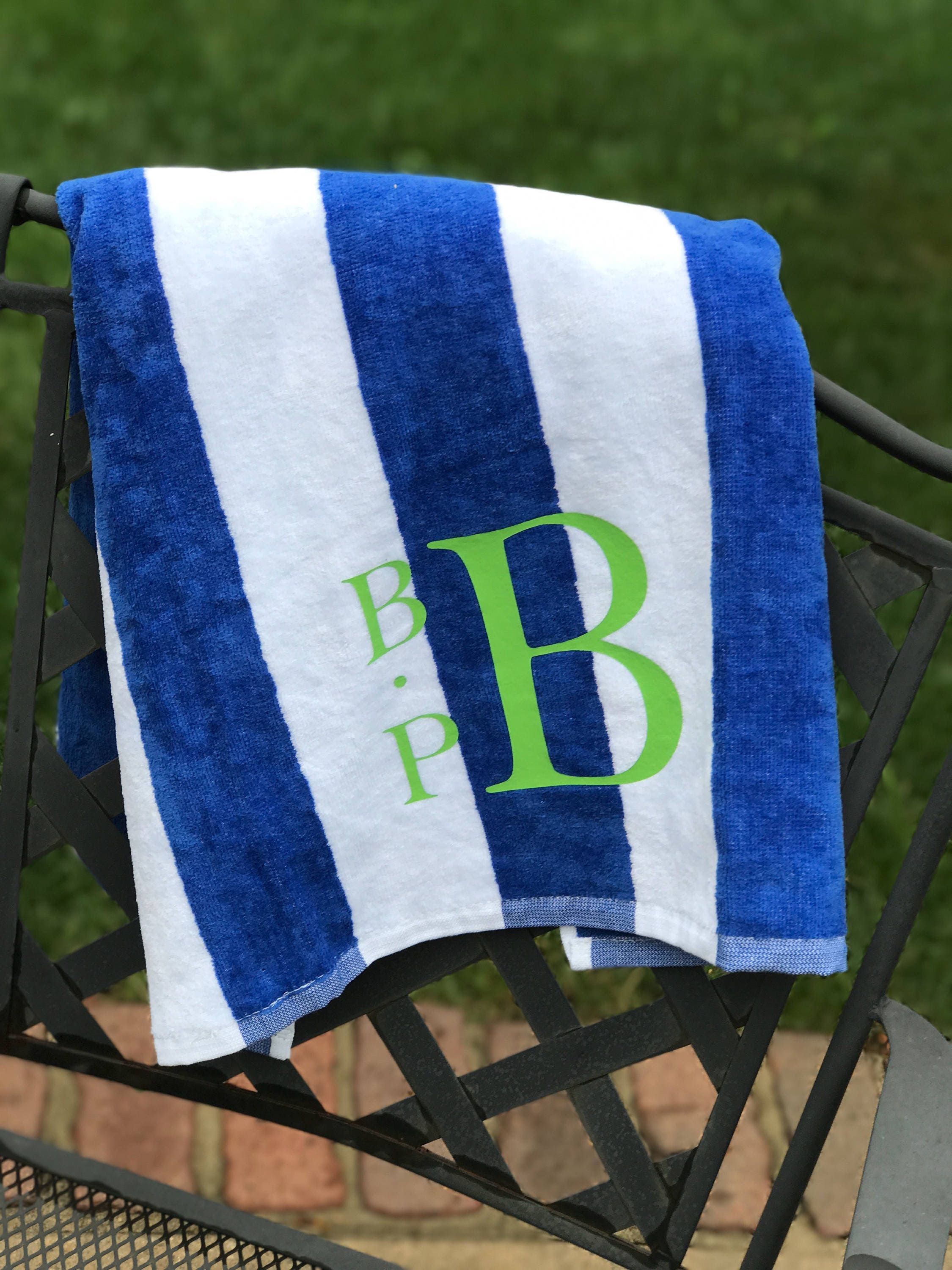 Monogrammed Beach Towel Personalized Beach Towel Bridesmaid Etsy