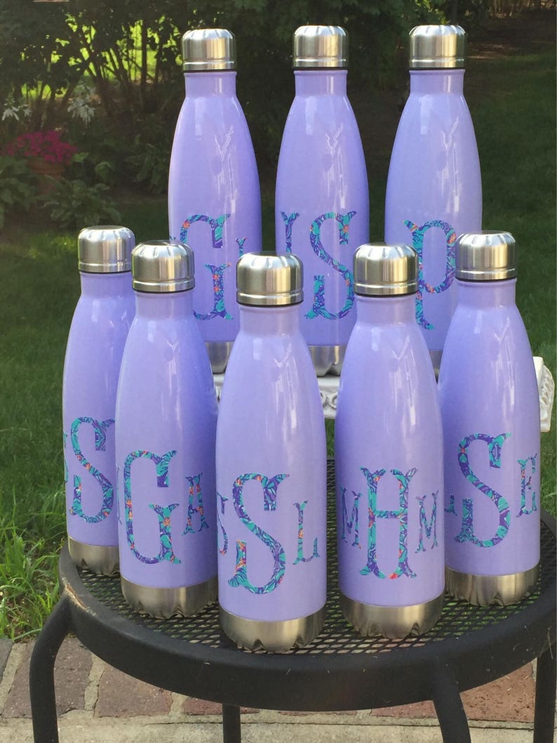 Monogrammed Stainless Steel Bottle, Personalized Water Bottle, Stainless Steel Bottle, Custom Water Bottle, Bridesmaid Gift afbeelding 3