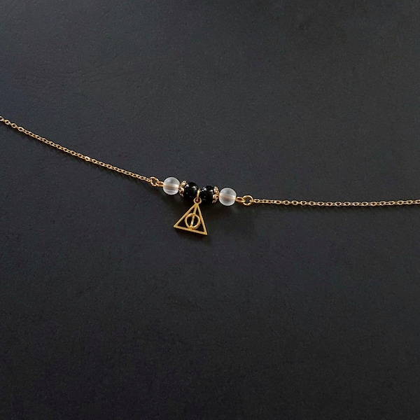 Collier Reliques Triangle - Hallows Regarder Author - Handmade Fantasy Bookish Magic lectrice - cadeau Saint Valentin Valentine's day gift