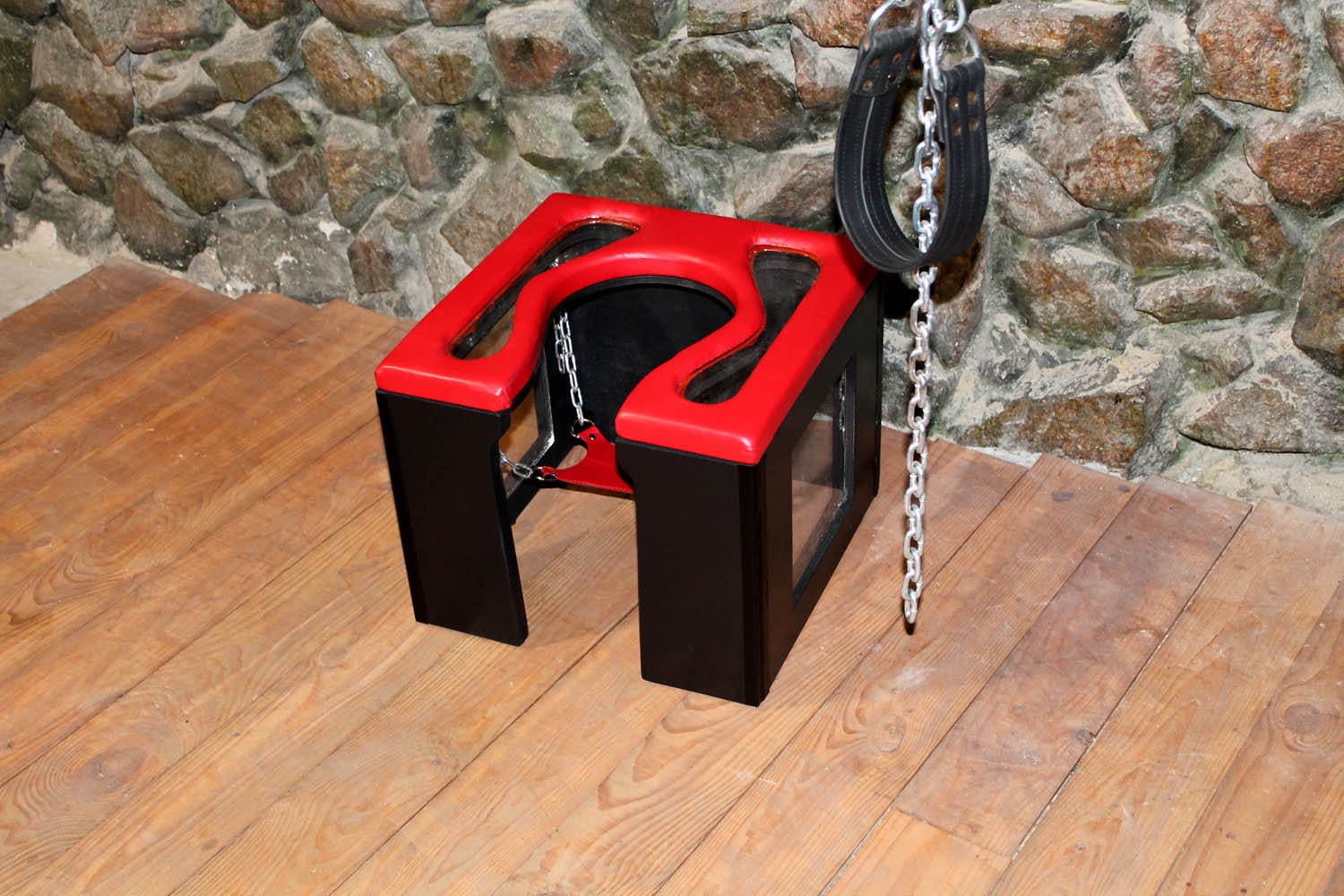 Mature Bdsm Queening Chair With Windows Humiliation Chair