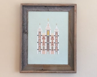 Salt Lake City LDS Temple - Modern Cross Stitch Pattern PDF - Instant Download