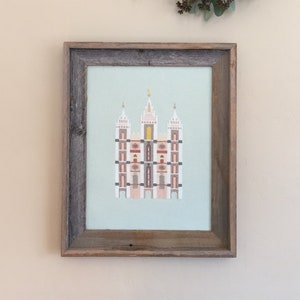 Salt Lake City LDS Temple Modern Cross Stitch Pattern PDF Instant Download image 1