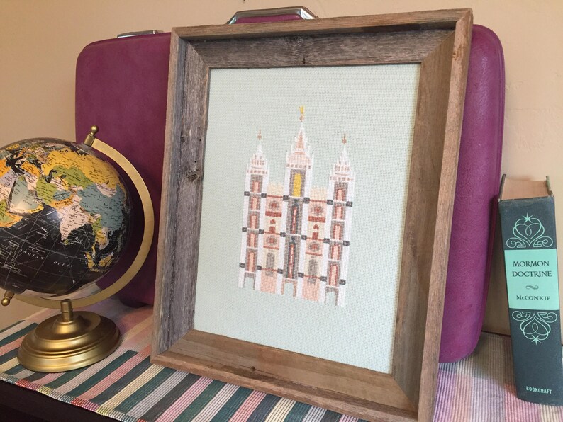 Salt Lake City LDS Temple Modern Cross Stitch Pattern PDF Etsy
