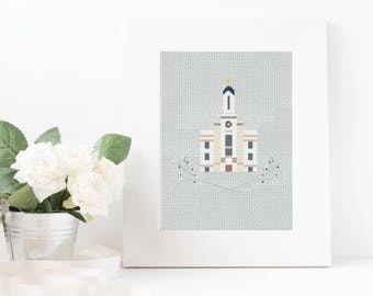 Cedar City, Utah LDS Temple - Modern Cross Stitch Pattern PDF - Instant Download