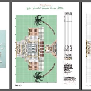 Laie, Hawaii The Church of Jesus Christ of Latter-day Saints Temple Cross Stitch Pattern-Instant Download image 2