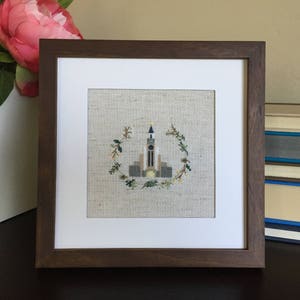 Boston, Massachusetts LDS Temple Modern Cross Stitch Pattern PDF Instant Download image 1