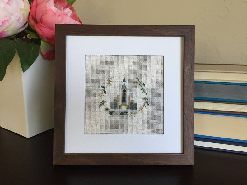 Boston, Massachusetts LDS Temple Modern Cross Stitch Pattern PDF Instant Download image 1