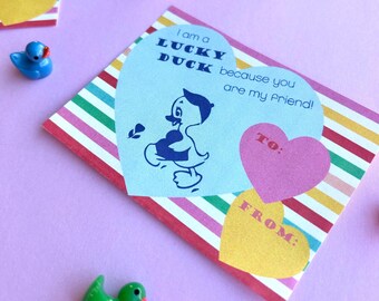 Lucky Duck Valentine Printable (DIGITAL DOWNLOAD PDF)