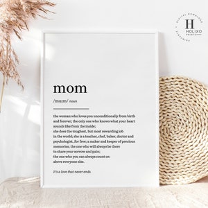 El mejor regalo para mamá de hija a mamá, regalo de cumpleaños para mamá de hijo, arte de pared imprimible para el Día de la Madre para mamá, regalo de último minuto, regalo significativo para mamá