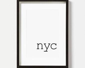 New York Print, City Art, Black and White Wall Art Print, New York Poster, Nyc Wall Art Modern Minimalist Poster, Printable Digital Download