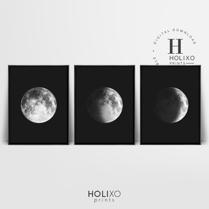 Moon Decor Master Bedroom Wall Art Over the Bed Digital Etsy