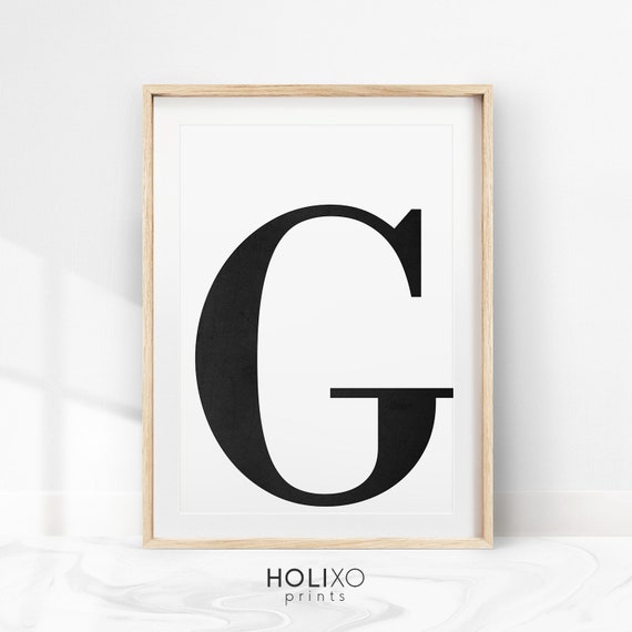 Letter G Wall Art Scandinavian Art Monogram Wall Decor Etsy