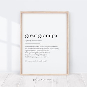 Cadeau arrière-grand-père, cadeaux pour arrière-grand-père, cadeau fête des pères de la part d'une petite-fille et petits-enfants, carte d'anniversaire grand-mère arrière-grand-père, grand-parent