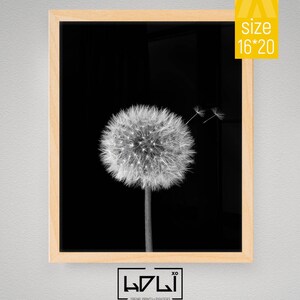 Dandelion Wall Art Prints, Black and White Prints, Scandinavian, Modern Minimalist Art, Dandelion Print, Modern Wall Decor, Digital Download image 5