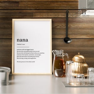 Nana-definition, Nana-present, presenter till Nana, mors dag-present, Nana-födelsedagspresenter, Nan-nan-present, mormor, mormors väggkonst, Nana-tryck bild 5