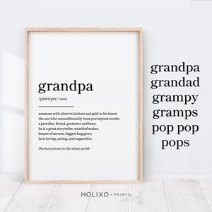 Opa Definition, Vatertag Opa Geschenk, Geschenke für Opa Geburtstag, Papa, Opa Zitate, Opa Druck, druckbare Wandkunst, Wohnkultur
