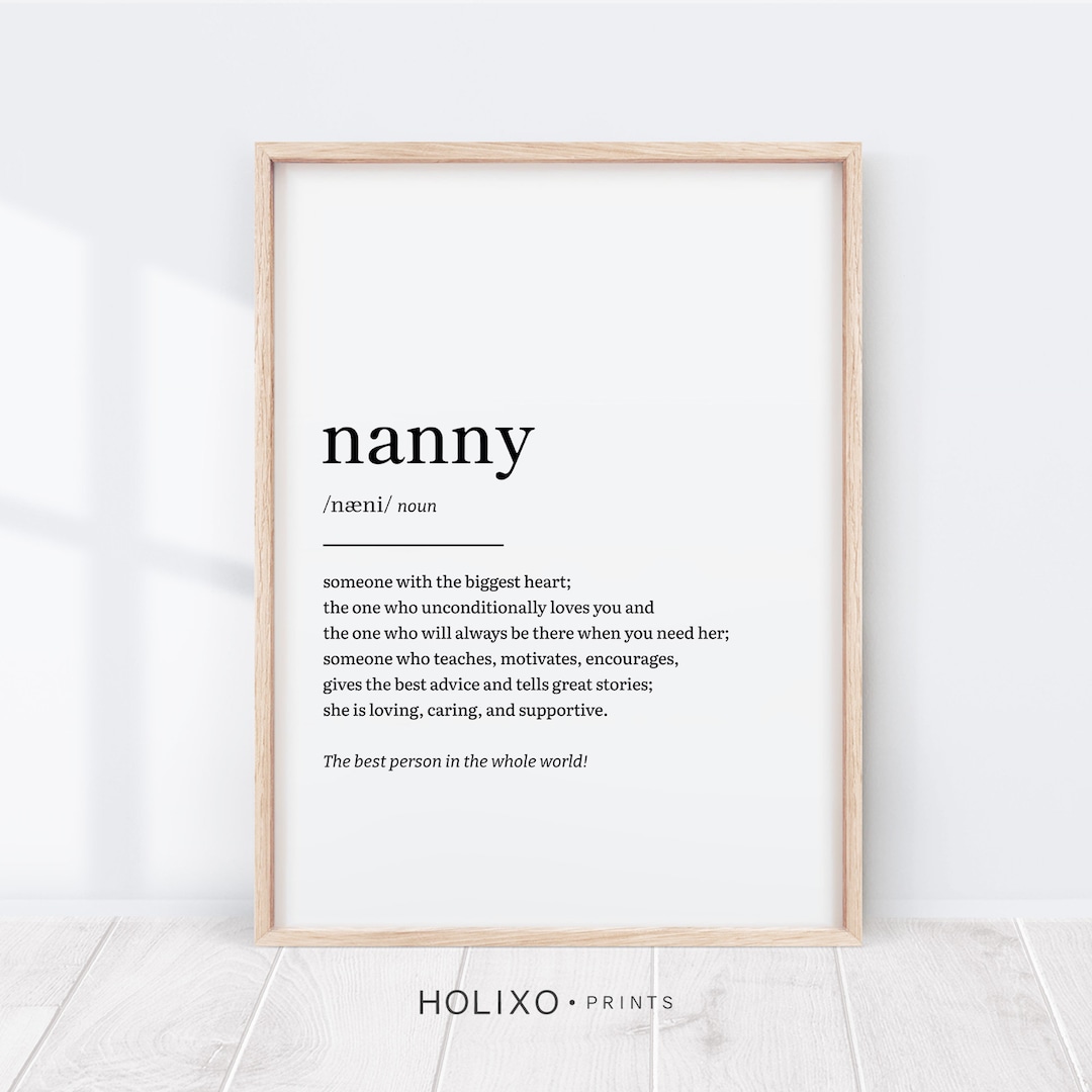 Nanny Definition, Nanny Gift, Gifts for Nanny Birthday, Gifts for