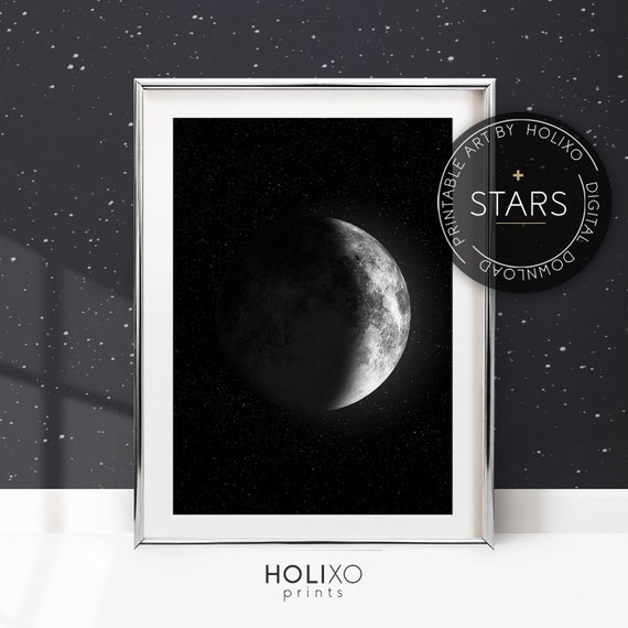 Moon Phases A4 Thick POSTER PRINT PICTURE Half Full Crescent Space Night Art