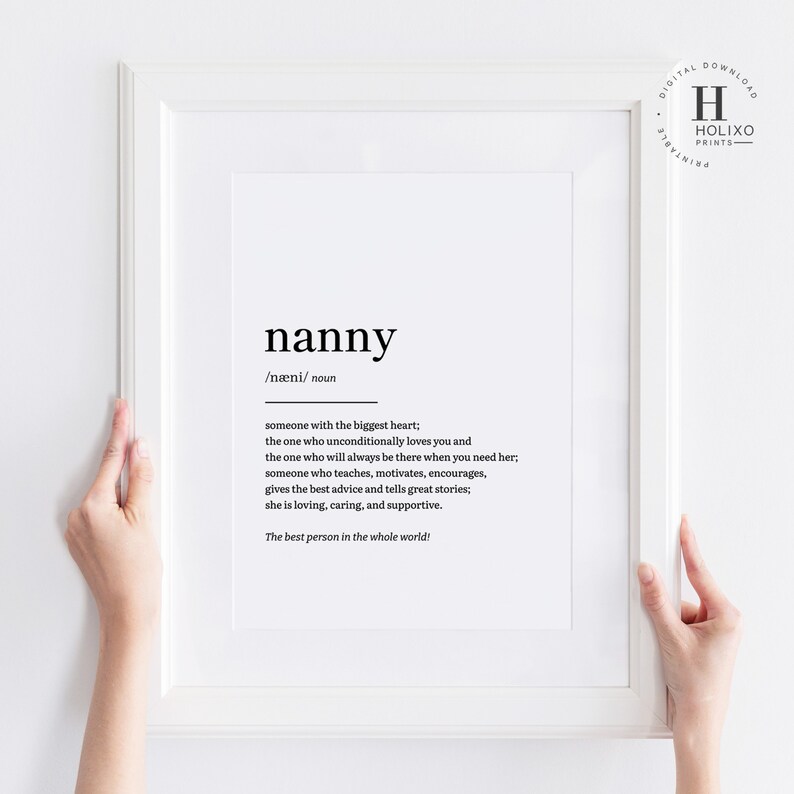 Nanny Definition Nanny Gift Gifts for Nanny Birthday Gifts Etsy