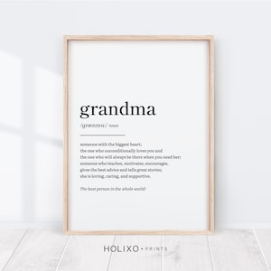 Definicja Babci Babci, Prezent dla Babci, Prezenty dla Babci, Karta Na Dzień Matki, Prezenty Urodzinowe, Prezenty, Nana Mama Babcia Wydrukuj Ścienną Sztukę