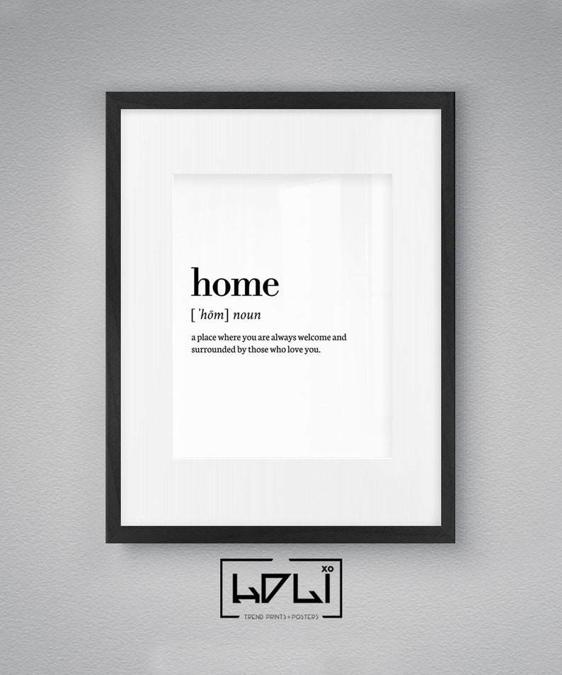 Home Definition Print Printable Wall Art Print Family Print Etsy