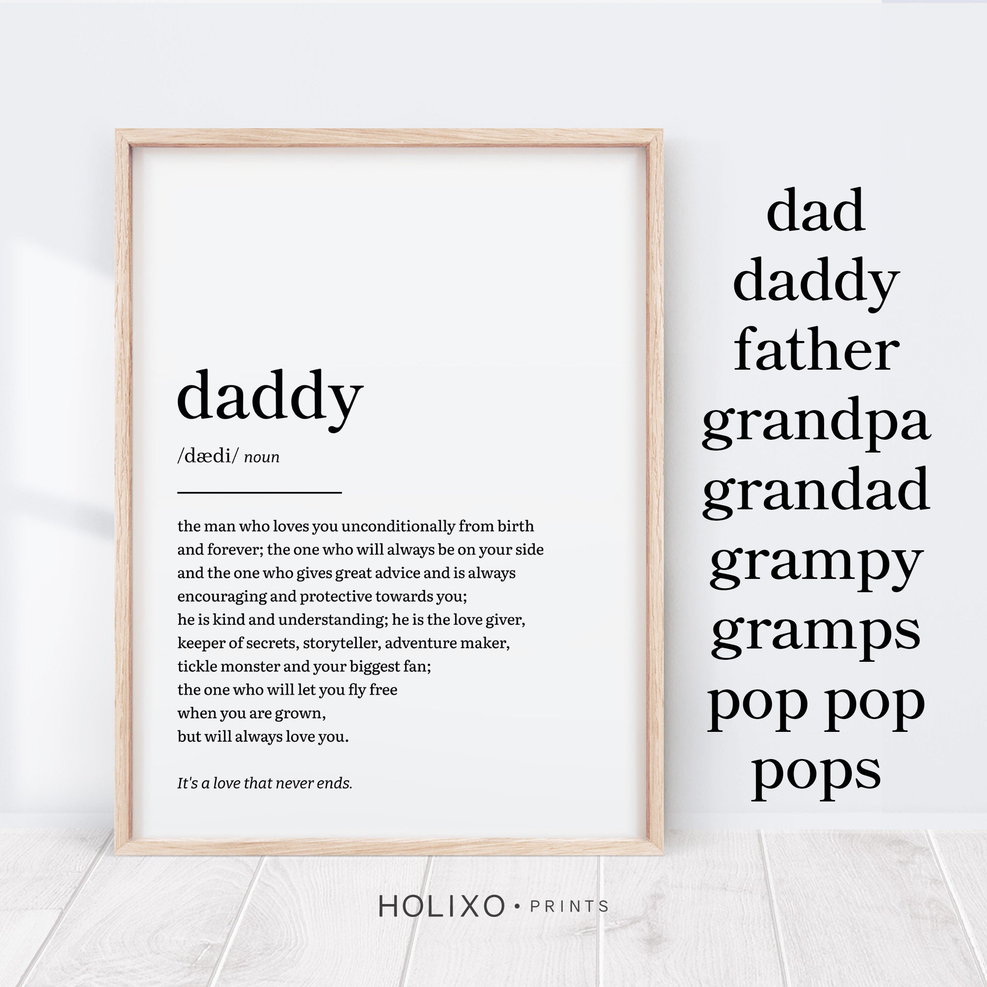 Daddy Definition, Daddy Gift, Gifts for Daddy Fathers Day Gift From