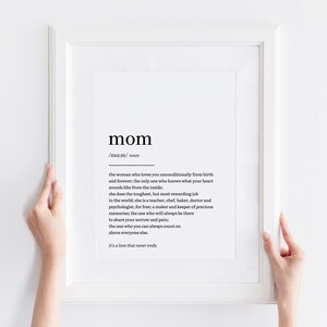 Regalo per la mamma, regalo per la festa della mamma dalla figlia, regalo di compleanno per la mamma, regali di Natale per la mamma dalla figlia, papà nonna madre stampa arte murale