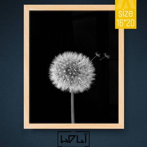 Dandelion Wall Art Prints, Black and White Prints, Scandinavian, Modern Minimalist Art, Dandelion Print, Modern Wall Decor, Digital Download image 4