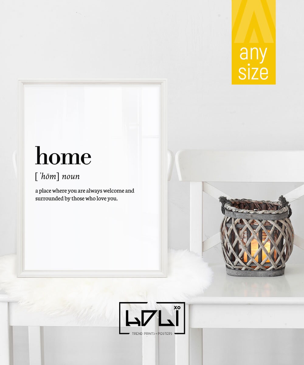 Home Definition Print Printable Wall Art Print Family Print Etsy