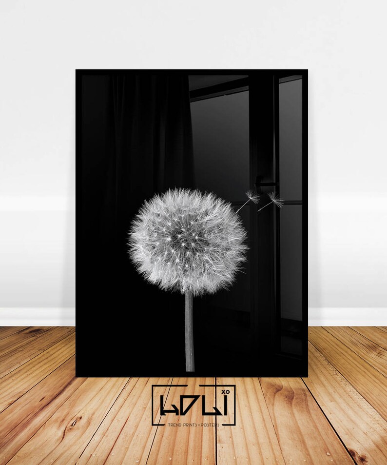 Dandelion Wall Art Prints Black and White Prints | Etsy