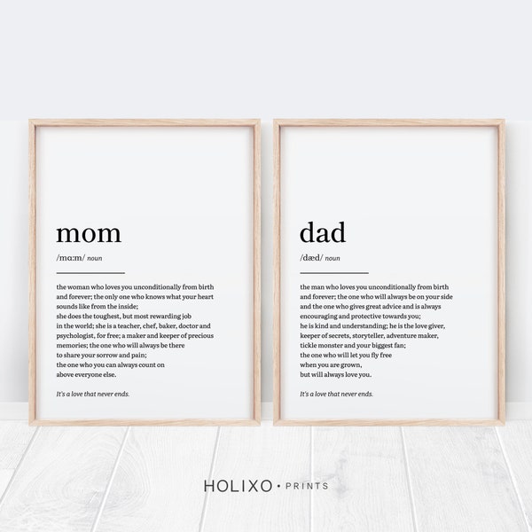 Mom and Dad Gifts, Family Gifts for Mom and Dad, Gifts for Parents, Thanks Mom Dad, Gift from Kids Children, Thank You Parents Quotes Poster