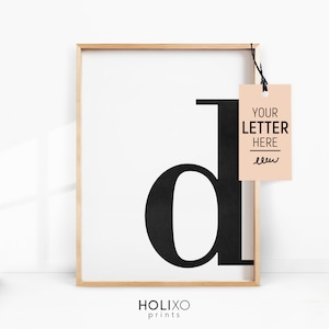 Custom Letter Wall Decor, Scandinavian Print, Minimalist Wall Art Print, Initial sign, Initial d, m, g, Letter Decor, Monogram Printable Art