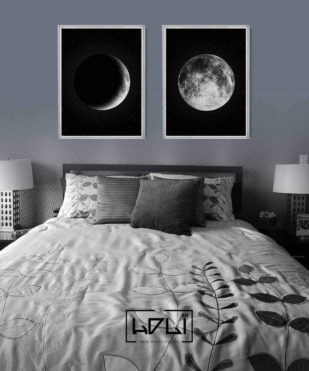Moon Phases Print Moon Phase Wall Art Printable Moon Poster - Etsy