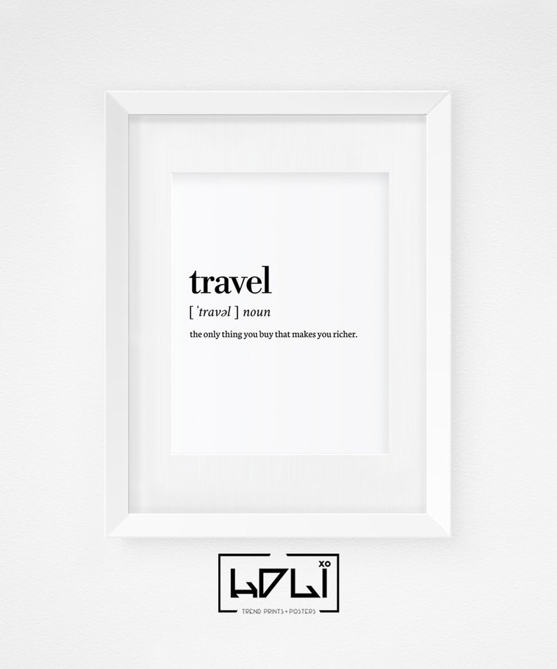 Travel Wall Art Prints Travel Print Definition Prints Wall Etsy