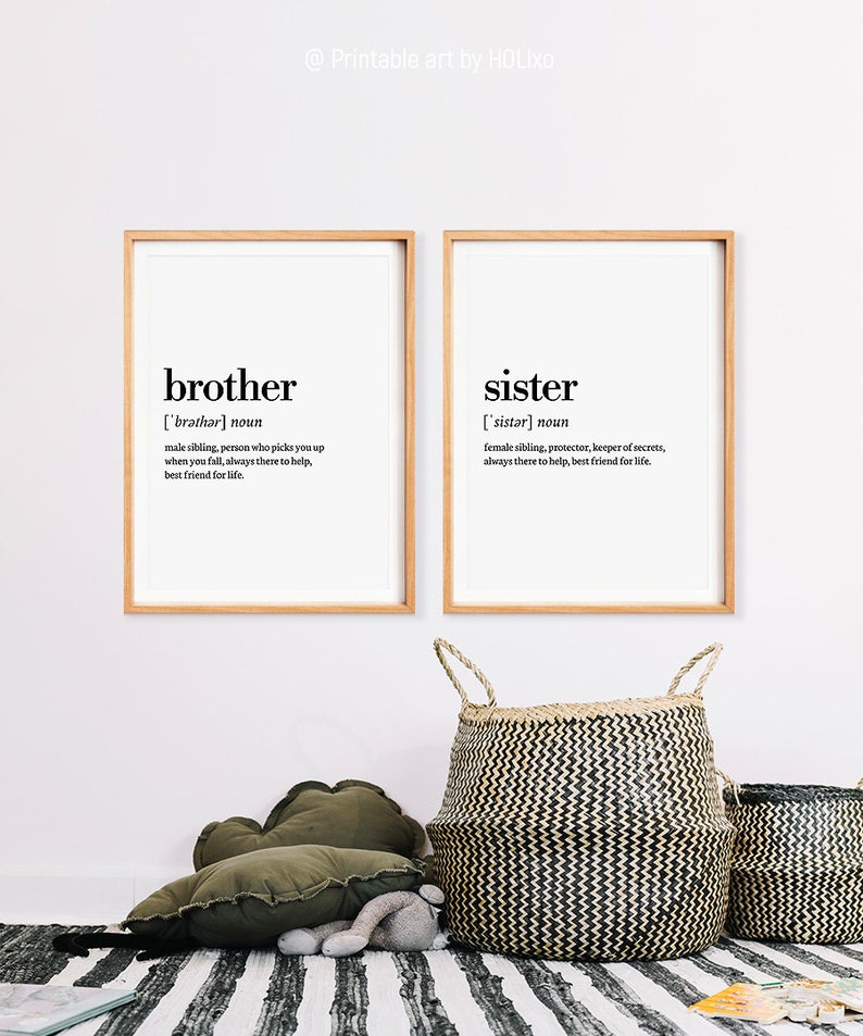 Gift for Brother Definition Wall Art Print Brother Sign Big Etsy