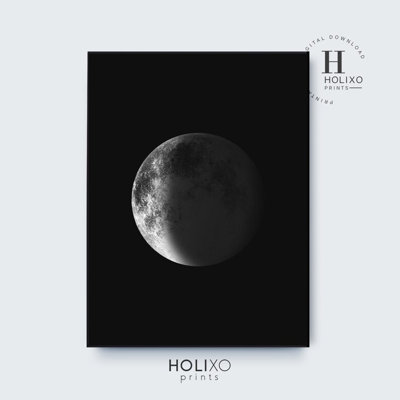 Moon Wall Art Prints Master Bedroom Wall Decor Over the Bed Etsy